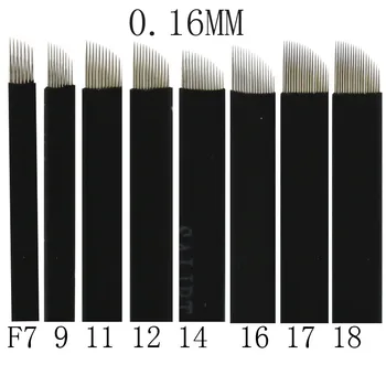 0.16 mm-es Lemez agulhas-medencei Tebori Microblading Tű 12 pin-Flex 18 U Tetoválás Penge Ferde Tartós Smink, Szemöldök Tetoválás Készletek