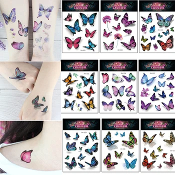 1 db Pillangó 3D Ideiglenes Tetoválás Matrica a Nők, Lányok Body Art Flash Tetoválás Matricák Vízálló Tetoválás Matrica 52 Stílus
