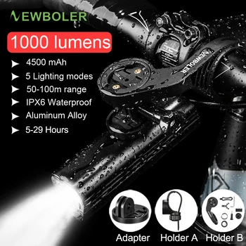 1000 Lumen Kerékpár Fény Emelő Fényszórók Multifunkcionális Jogosultja Erős Lámpa USB Újratölthető LED-es Kerékpár Első Lámpa