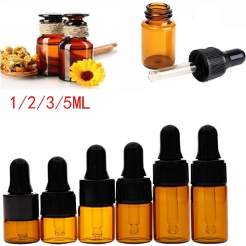 10db/Sok Amber Üveg Üveg Aromaterápiás Folyékony Cseppentő Parfüm Alapvető Masszázs Olaj Pipetta Újratölthető Palackok