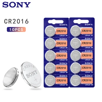 10db/sok Eredeti Sony CR2016 3V Lítium Akkumulátor autó kulcs nézni, távirányító, játék 2016 ECR2016 CR 2016-os Gomb Elem
