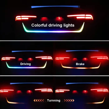 120cm 1,5 m-Autó Stílus Farok doboz LED szalag RGB Led Dinamikus Streamer indexet Figyelmeztető Fények Többszínű lámpa 12V kék jég