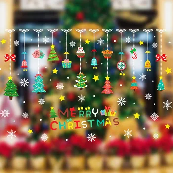 125*83CM DIY karácsonyfa Hópelyhek Fal Ablak Matrica Boldog karácsonyi Dekoráció az Otthoni Karácsonyi Dekoráció Új Év Matricák