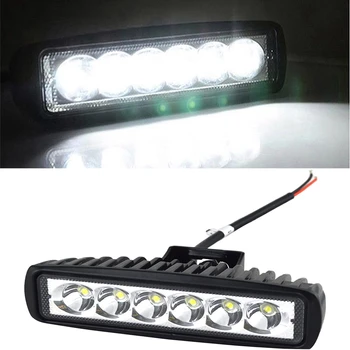 1db 6 18W LED Autó Világítás DRL Reflektorfénybe Egyetemes Magas Fényes Vízálló Auto Offroad TEREPJÁRÓ Teherautó Fényszórók Távolsági fényszóró
