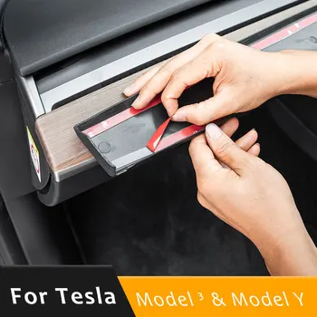 2021 Új Tesla Szénszálas ABS Belső Stílus Autós Tartozékok A Tesla Model 3-Y középkonzol Műszerfal / ajtókárpit Szalag