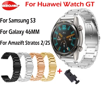 22mm Rozsdamentes Acél Karóra Zenekar Samsung Galaxy 46mm Pántok Samsung S3 Sebességváltó smart watch Link a karkötő a beállítási Eszköz