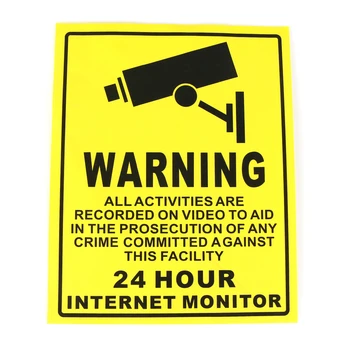 24 ÓRÁS CCTV Kamera Rendszer Figyelmeztető Jel Fali Matrica Monitoring-Matrica 200x250mm Nyilvános Területen Háztartási Biztonsági Kellékek