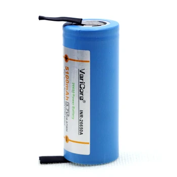 3 db. VariCore 26650 lítium akkumulátor, 3,7 V 5000 mAh akkumulátor, 26650-50A zseblámpa, kék+Hegesztési (DIY nikkel)