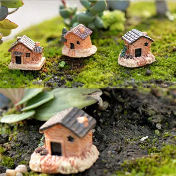 3Pcs/Set DIY Micro Tündér Kert Figurák Aranyos Fa Tábla Ház Teknős Modell Miniatúrák/Terrárium Ház Baba Dekoráció