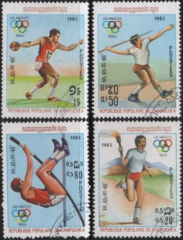 4db/Készlet Kambodzsa Posta Bélyeget 1984 Sport Játékok Használt Post Megjelölt Postai Bélyegek Gyűjtése