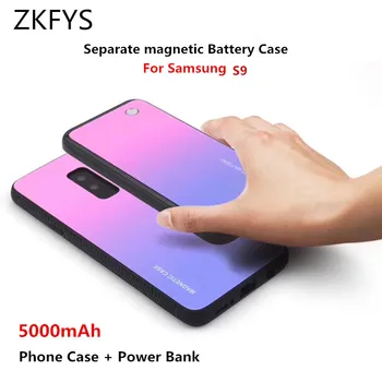 5000mAh Portable Power Bank tok Samsung Galaxy S9 Vezeték nélküli Töltés Mágneses Akkumulátor tok Samsung S9 Powerbank Borító
