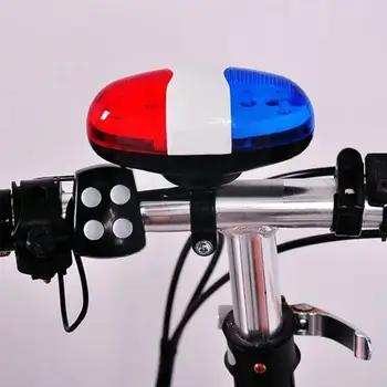 6 LED 4 Hangjelzés Kerékpárok Bell Rendőrségi Autó Lámpa Lámpa Kerékpározás Horn Elektronikus Sziréna Gyermekek Robogó, Gyerek Kiegészítők K2V5