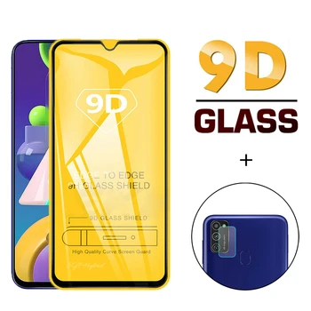 9D Edzett üveg samsung Galaxy m21 M 21 Teljes gule fedezze képernyővédő fólia Samsung M21 m 21 6.4 inch védő üveg