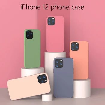 A Apple12 fedezze mobil telefon esetekben új iPhone12 pro védőtasak tpu utánzat folyékony szilikon shell iphone 12 max esetében