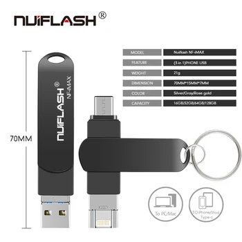 A Flash Drive-Apple iPhone iPad iPod Mobil USB Flash Lemez USB Flash Pen Drive 128G 64 GB 32 GB 16 gb-os Usb Flash