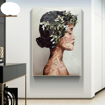 A Kép A falon Álló Nő, Olaj Festmény, Art Vászon Festmény, Poszterek, Nyomatok, fali képek, nappali