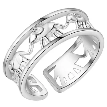 a nők hölgy aranyos szép ékszer gyűrű Elefánt ezüst színű gyűrű elegáns retro stílusú nők hölgy esküvő ajándék FORRÓ ELADÓ