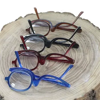 A nők Nagyító Szemüveg Forgó Smink Olvasó Szemüveg PC Összecsukható Keret Szemüveg hajtsa Le Kozmetikai Olvasók +1.0~+4.0