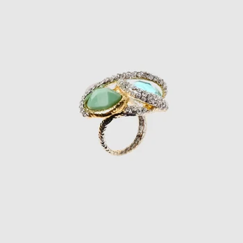 Amorita boutique Geometriai kő intarziás gyűrű