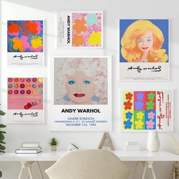 Andy Warhol Art Kiállítás, Poszter Nyomtatás, Színes Virágot, Édességet, Pop-Vászon Festmény, Absztrakt Vintage Dolly Fali Dekoráció Képek