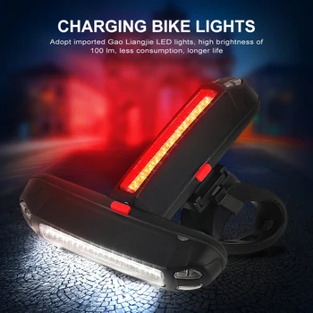 Bicikli Hátsó LED-es hátsó Lámpa USB Akkumulátor, Vízálló Este Lovaglás Figyelmeztető Lámpa tömegeket Kerékpár Kiegészítők