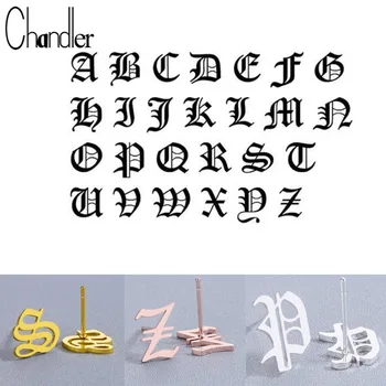 Chandler Apró Régi Ábécé Fülbevaló A-Z Levelet Rozsdamentes Acél Fülbevaló Női Egyedi Gyerekek Ősi Apró Pendientes Ajándék