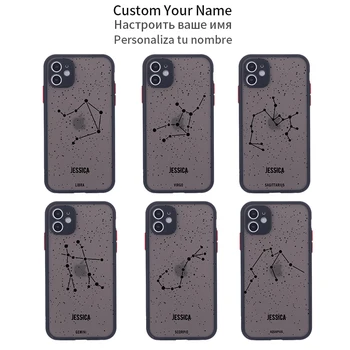 Constellation Egyedi Monogramja Név Telefon tok iPhone 11 12 13Pro Max Mini XS XR 7 8Plus személyre Szabott Folyékony Szilikon Borító