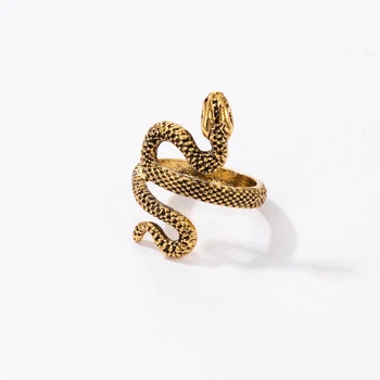 Docona Gótikus Kígyó Állat Geometria Közös Gyűrűk a Nők Ősi Arany Színű Fém Ötvözet Fél Punk Ékszerek, Kiegészítők 17398