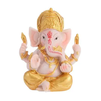 Elefánt Isten Figura Asztali Hindu Gyanta, Szerencse, Vagyon Művészet Szobor Szobor Dísz, Irodában, Otthon Dekoráció