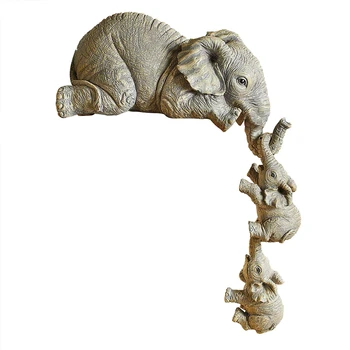 Elefántok Anyát Baba Figurát Gyanta Craft Modell Kijelző Lakberendezési Dísztárgyak, Figurák Miniatúrák Kézműves Ajándékok