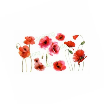 Friss Akvarell Piros FlowerTatuajes Fedő Kéz-Láb Tatouage Test Vízálló Ideiglenes Flash FakeTattoo Matrica Kis Taty