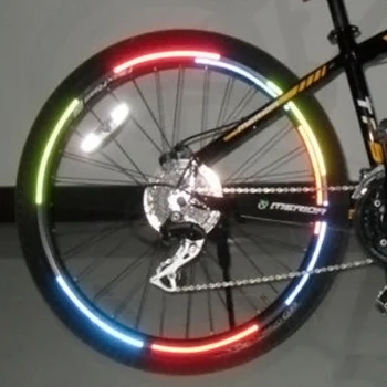 Fényvisszaverő Matrica Reflektorok a Kerékpár Mountain Bike-Kerék Felni Matrica Védő Biztonsági MTB Reflektor Ragasztószalag Matrica
