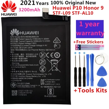 Hua Wei Csere Telefon Akkumulátor HB386280ECW 3200mAh Akkumulátor Huawei Honor 9 STF-L09 STF-AL10 A Huawei P10 5.1