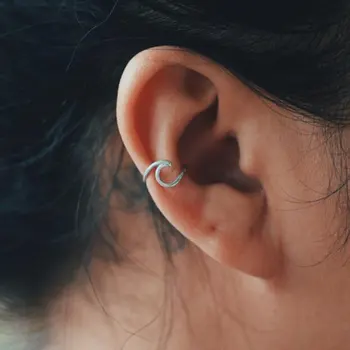 Hullám Fül Klip Hegymászók Fülbevaló Női fülbevaló Crawler Bohém Aranyos Earing Piercing