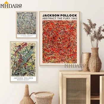 Jackson Pollock Absztrakt Árva Mű Vászonra Nyomtatott Festmény Poszter Képeket, Fali Dekoráció, Otthon Szoba, Előszoba Dekoráció