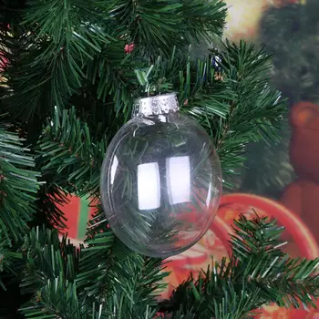 Karácsonyi Dekoráció Tiszta Lapos Labdát Medál Háztartási Műanyag Díszek Gyerekek Ajándékokat Fél karácsonyfa 12x10x5cm