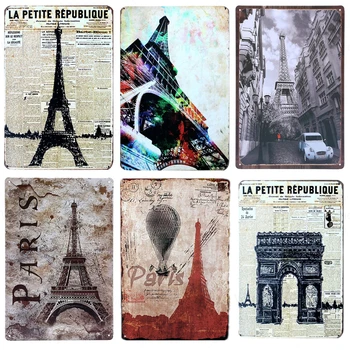 Klasszikus Párizsi Vas Torony Adóazonosító Jel Retro Fém Plakkok Wall Art lakberendezés Pub, Kávézó, Étterem, Festmény, Vas Jel Ajándékok
