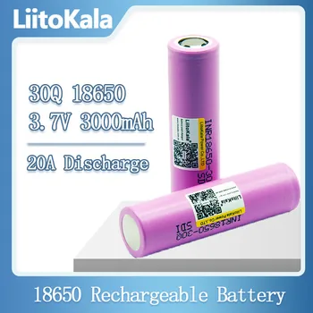 LiitoKala 100% Eredeti, Új INR18650 Akkumulátor 3,7 V 18650 3000mAh INR18650 30Q Li-ion Újratölthető Akkumulátor Power Lítium Tartalék