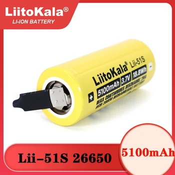 Liitokala 26650 5100mAh Li-ion 3,7 v-os Újratölthető Akkumulátor 20A Mentesítés 3.6 V-os akkumulátort +DIY Nikkel Lapok