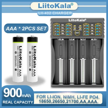 Liitokala Lii-402 Töltő 1.2 V AAA 900mAh Ni-MH Újratölthető Akkumulátor Hőmérséklete Pisztoly Távirányító-Egér Játék