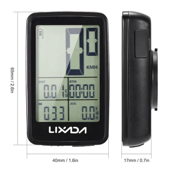 Lixada USB Újratölthető, Vezeték nélküli Kerékpár Kerékpár Computer Kerékpár Sebességmérő kilométer-Számláló