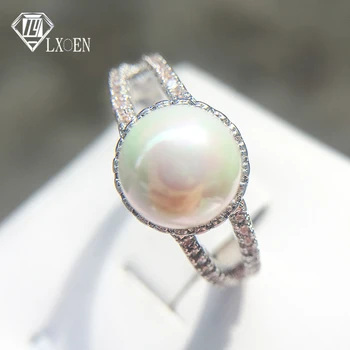 LXOEN Romantikus Kerek Szimulált Gyöngy, Eljegyzési Gyűrűk, a Nők Luxus Fél Ékszerek, Kiegészítők anillos mujer judit bague