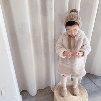 Lány Baba Gyerek Kabát, Dzseki Outwear 2021 Vintage Sűrűsödik Bársony Őszi Téli Felső Pamut Kardigán Gyermek Ruházat