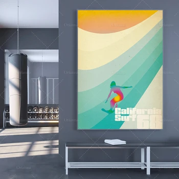 Mester Az Élet - Kaliforniai Hatvanas Évek Retro Surf Art Nyomtatás Plakát, Nyomatok, Vászon Wall Art Nappali Otthoni Dekoráció