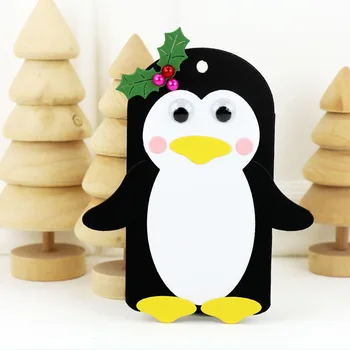 Mikulás Kedves Pingvin fémforgácsolási meghal 2019 új Jármű Meghal Dombornyomás Papír Kártya készítés Scrapbooking Dekoráció