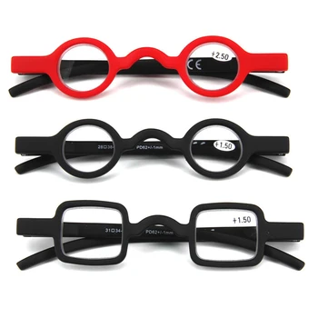 Mini Szögletes Keret Olvasó Szemüveg Női Férfi Unisex Távollátás Szemüveg Kerek Keret Szemüveg Dioptria +150 +200 +250