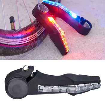Mountain Bike Kormány LED lámpa Világítás Kerékpár Fogantyú Végén Éjjel Biztonsági Figyelmeztető Lámpa Kerékpár Kormány