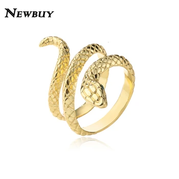 NEWBUY Régi Bohém Stílusú Kígyó Gyűrű Nyílt Tervezési Arany Színű, Réz Gyűrűvel Állítható Női Parti Ékszer Ajándék Nagykereskedelem