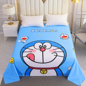Rajzfilm Doraemon Út Roller Lepedőben Gyerekeknek Hálószoba Egyszemélyes Méretű Ágynemű, Ágynemű 3D Nyomtatott lapos Lapos Gyermek, Kölyök Ajándékok