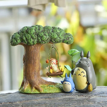 Rajzfilm Hinta, Aranyos, Totoro Tündér Kert Miniatúrák DIY Dísz Dekoráció, Kézműves Figurák Micro táj lakberendezés